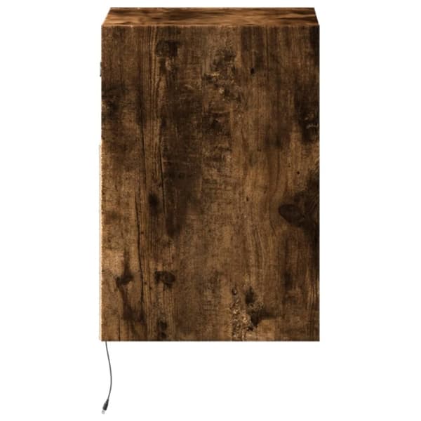 vidaXL Vegghengt TV-benker med LED-lys 2 stk røkt eik 41x31x45 cm