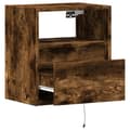 Miniatyrbilde 10 av 11: vidaXL Vegghengt TV-benker med LED-lys 2 stk røkt eik 41x31x45 cm
