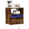 Miniatyrbilde 2 av 11: vidaXL Vegghengt TV-benker med LED-lys 2 stk røkt eik 41x31x45 cm