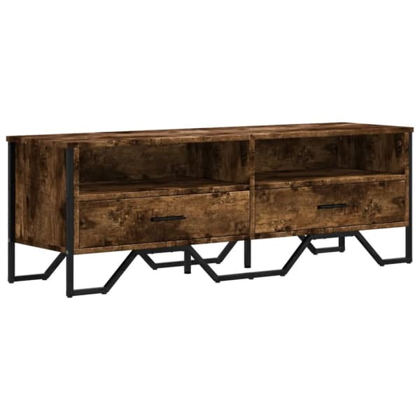 vidaXL Tv-bänk rökfärgad ek 122x34x41 cm konstruerat trä