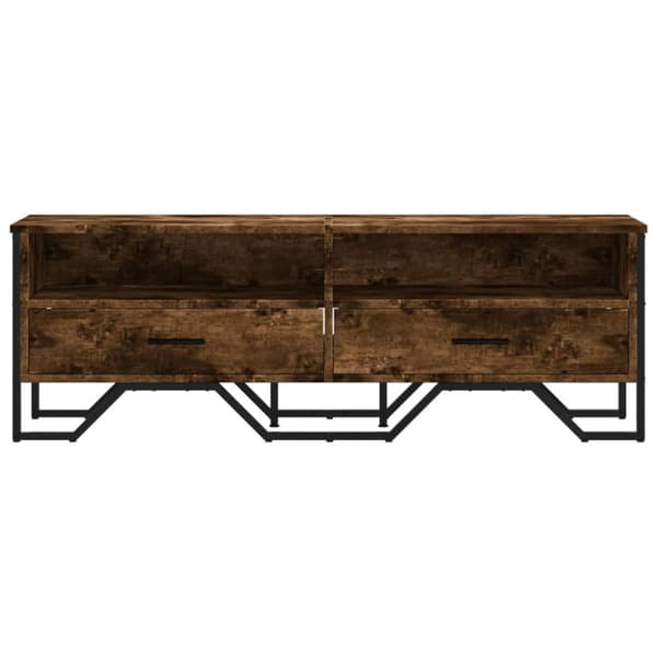 vidaXL Tv-bänk rökfärgad ek 122x34x41 cm konstruerat trä