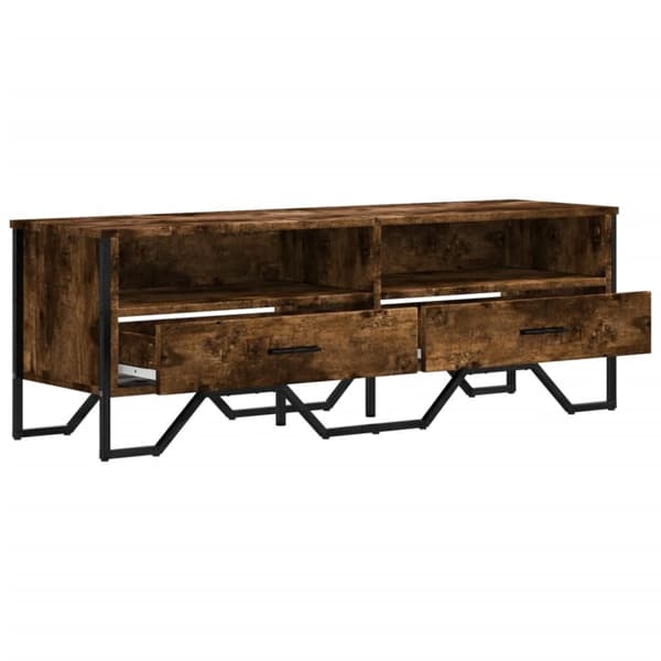 vidaXL Tv-bänk rökfärgad ek 122x34x41 cm konstruerat trä