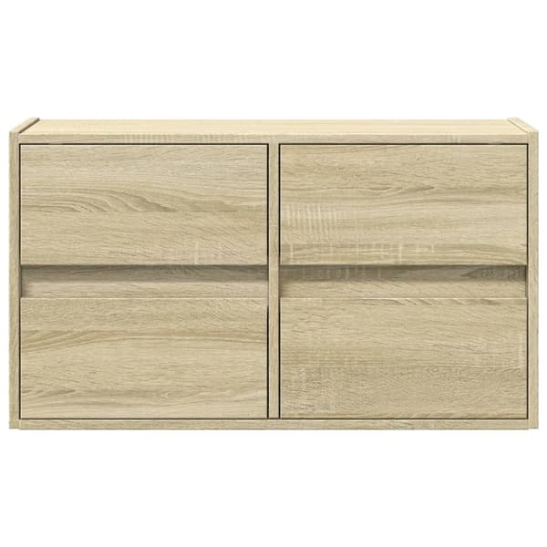 vidaXL Vegghengt TV-benk med LED sonoma eik 80x31x45 cm