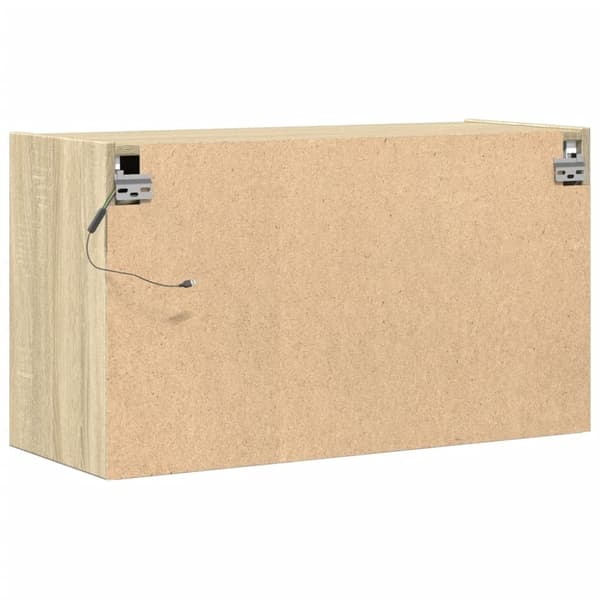 vidaXL Vegghengt TV-benk med LED sonoma eik 80x31x45 cm