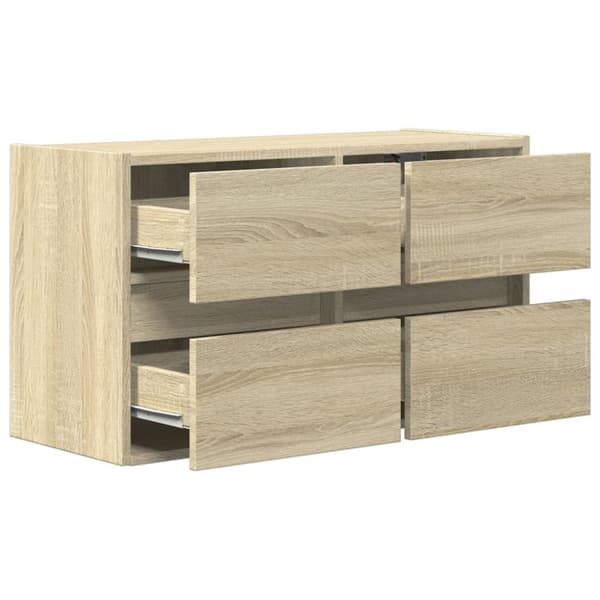 vidaXL Vegghengt TV-benk med LED sonoma eik 80x31x45 cm
