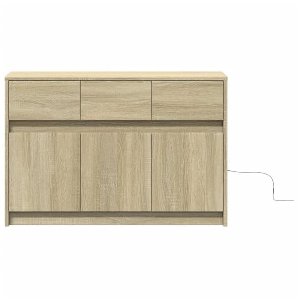 vidaXL TV-benk med LED sonoma eik 91x34x61 cm konstruert tre