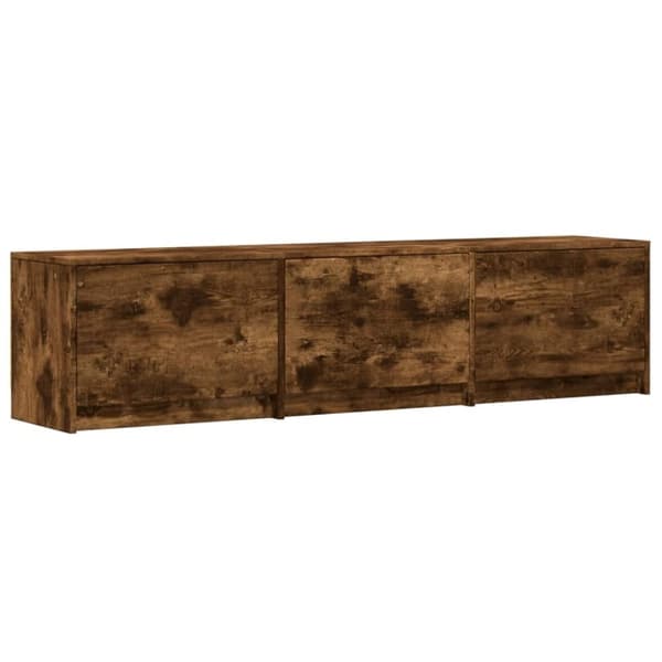 vidaXL TV-benk med LED røkt eik 165x34x40 cm konstruert tre