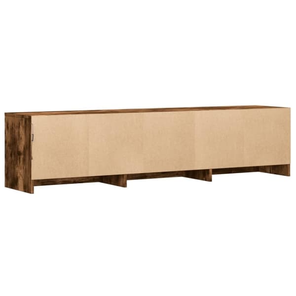 vidaXL TV-benk med LED røkt eik 165x34x40 cm konstruert tre