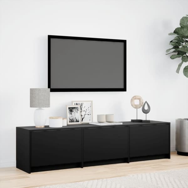 vidaXL Tv-bänk med LEDs svart 165x34x40 cm konstruerat trä