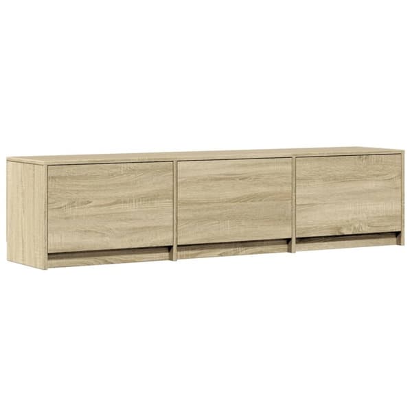 vidaXL Tv-bänk med LEDs sonoma-ek 165x34x40 cm konstruerat trä