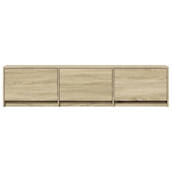 vidaXL Tv-bänk med LEDs sonoma-ek 165x34x40 cm konstruerat trä