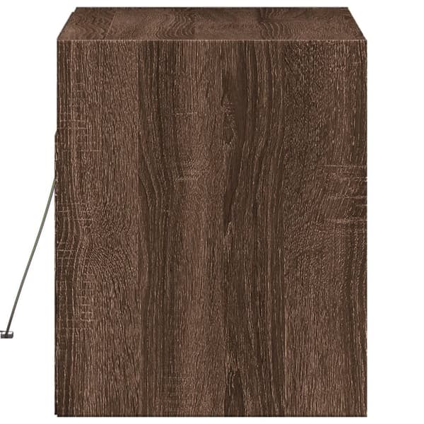 vidaXL væghængt tv-bord med LED-lys 80x31x35 cm brun egetræsfarve