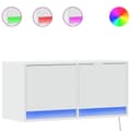Miniatyrbillede 3 af 11: vidaXL væghængt tv-bord med LED-lys 80x31x35 cm hvid