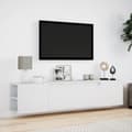 Miniatyrbilde 5 av 11: vidaXL Vegghengt TV-benk med LED hvit 180x31x39,5 cm