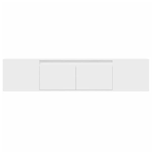 vidaXL Vegghengt TV-benk med LED hvit 180x31x39,5 cm