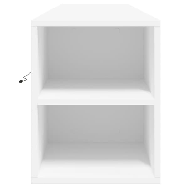 vidaXL Vegghengt TV-benk med LED hvit 180x31x39,5 cm