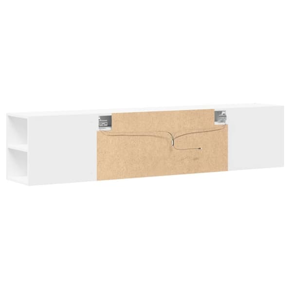 vidaXL Vegghengt TV-benk med LED hvit 180x31x39,5 cm