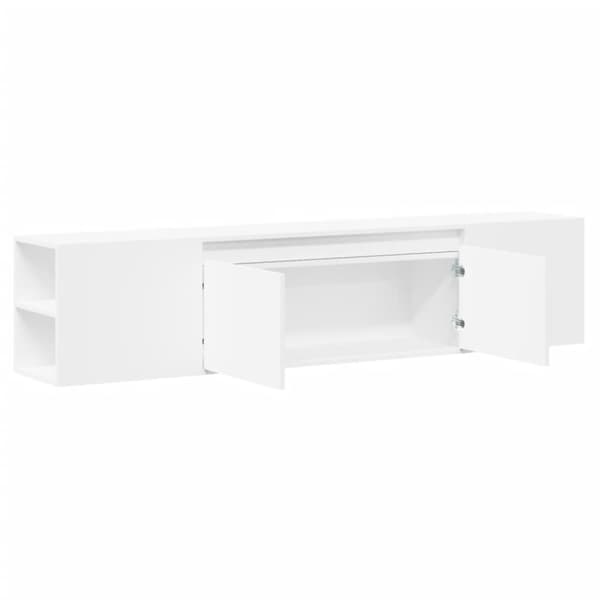 vidaXL Vegghengt TV-benk med LED hvit 180x31x39,5 cm