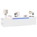 Miniatyrbilde 2 av 11: vidaXL Vegghengt TV-benk med LED hvit 180x31x39,5 cm