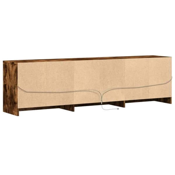 vidaXL Tv-bänk med LEDs rökfärgad ek 180x34x50 cm konstruerat trä