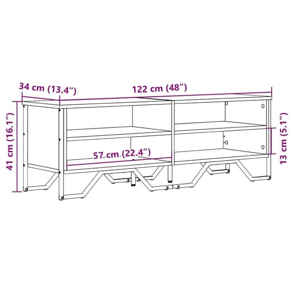 vidaXL TV-benk svart 122x34x41 cm konstruert tre
