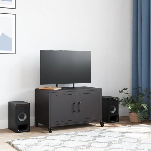 vidaXL TV-benk svart 68x39x43,5 cm stål