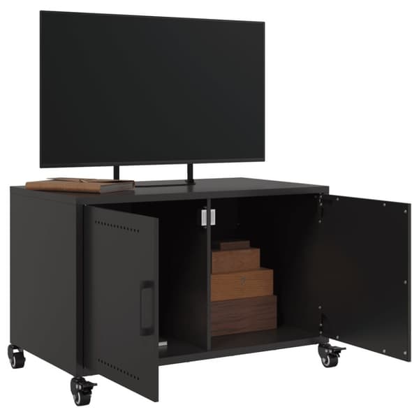vidaXL TV-benk svart 68x39x43,5 cm stål