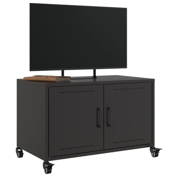 vidaXL TV-benk svart 68x39x43,5 cm stål