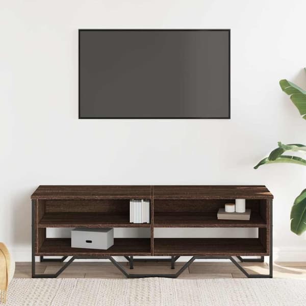 vidaXL TV-benk brun eik 122x34x41 cm konstruert tre
