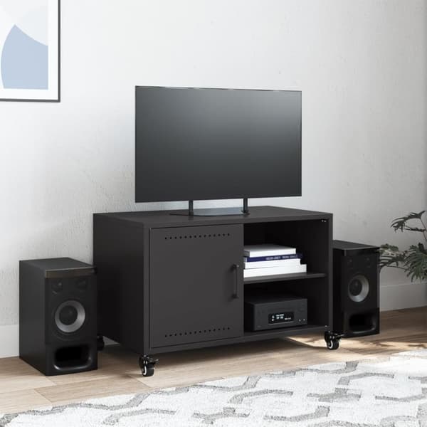 vidaXL Tv-bänk svart 68x39x43,5 cm stål