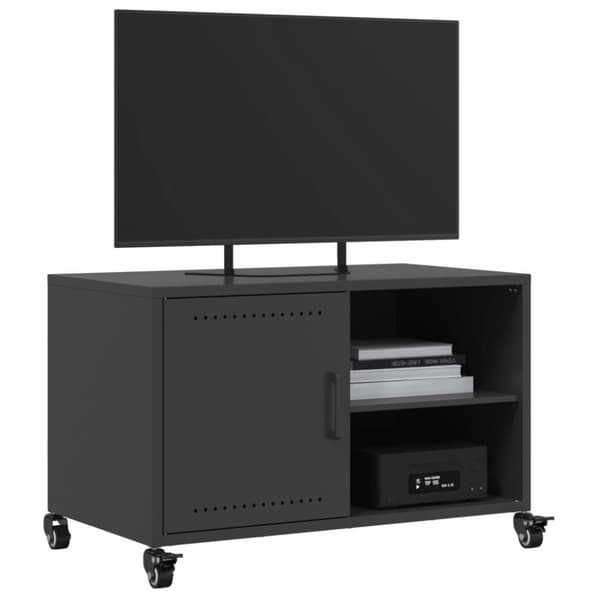 vidaXL Tv-bänk svart 68x39x43,5 cm stål