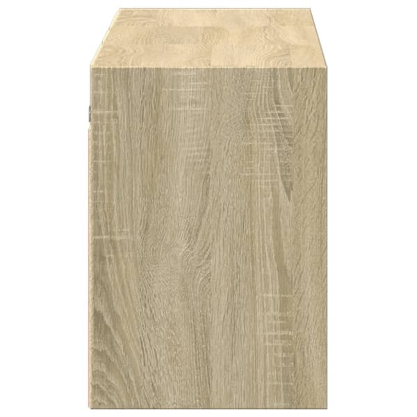 vidaXL Vegghengt TV-benk med LED sonoma eik 130x31x45 cm