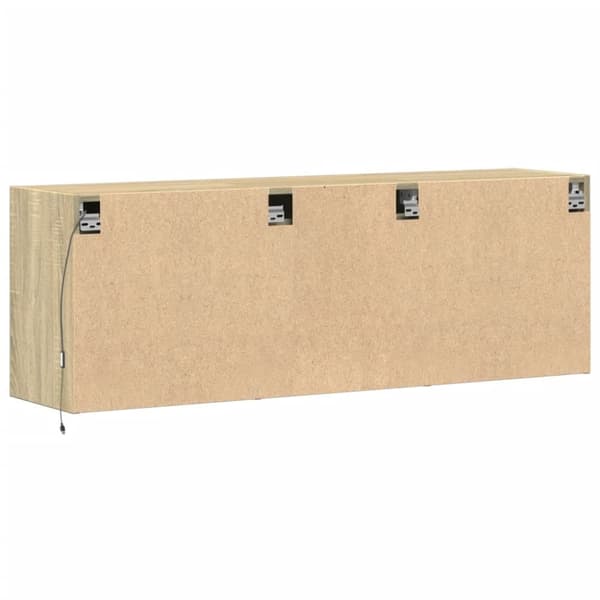 vidaXL Vegghengt TV-benk med LED sonoma eik 130x31x45 cm