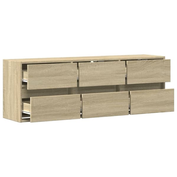 vidaXL Vegghengt TV-benk med LED sonoma eik 130x31x45 cm