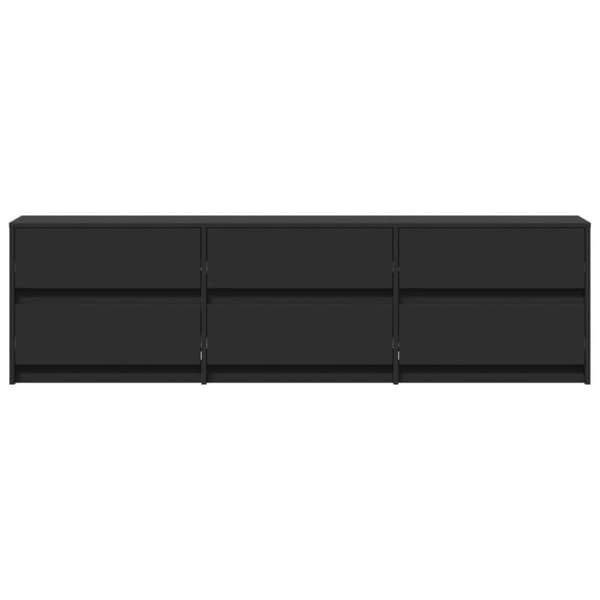 vidaXL TV-benk med LED svart 180x34x50 cm konstruert tre