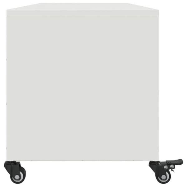 vidaXL TV-benk hvit 100,5x39x43,5 cm kaldvalset stål