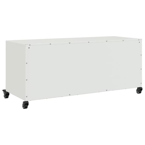 vidaXL TV-benk hvit 100,5x39x43,5 cm kaldvalset stål