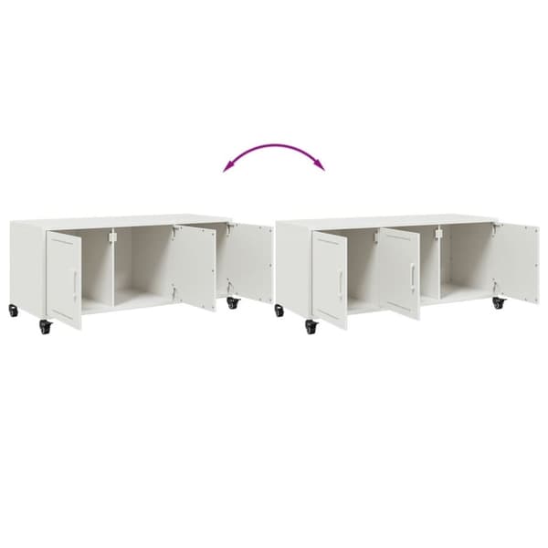 vidaXL TV-benk hvit 100,5x39x43,5 cm kaldvalset stål