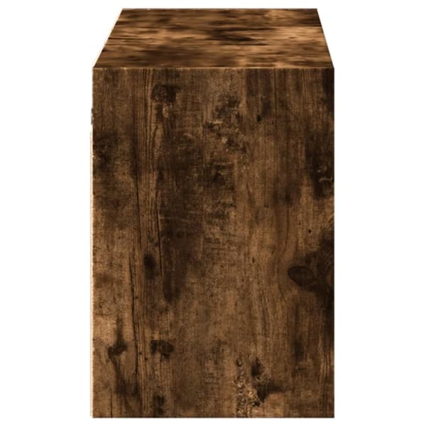 vidaXL Vegghengt TV-benk med LED røkt eik 130x31x45 cm