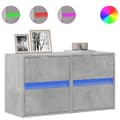 Miniatyrbillede 3 af 11: vidaXL væghængte tv-borde 2 stk. med LED-lys 41x31x45 cm betongrå