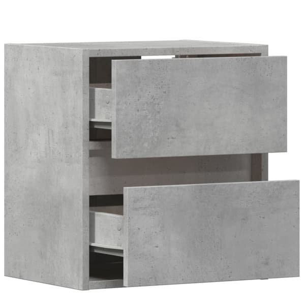 vidaXL væghængte tv-borde 2 stk. med LED-lys 41x31x45 cm betongrå