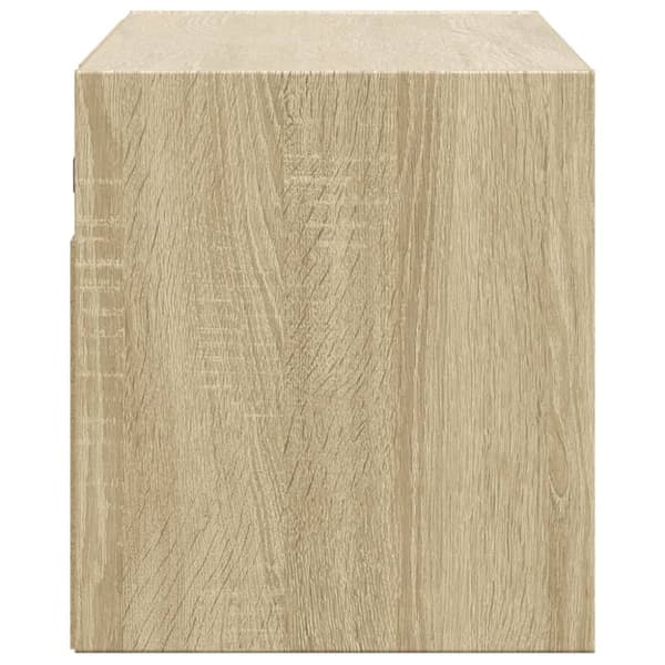 vidaXL væghængt tv-bord med LED-lys 80x31x35 cm sonoma-eg