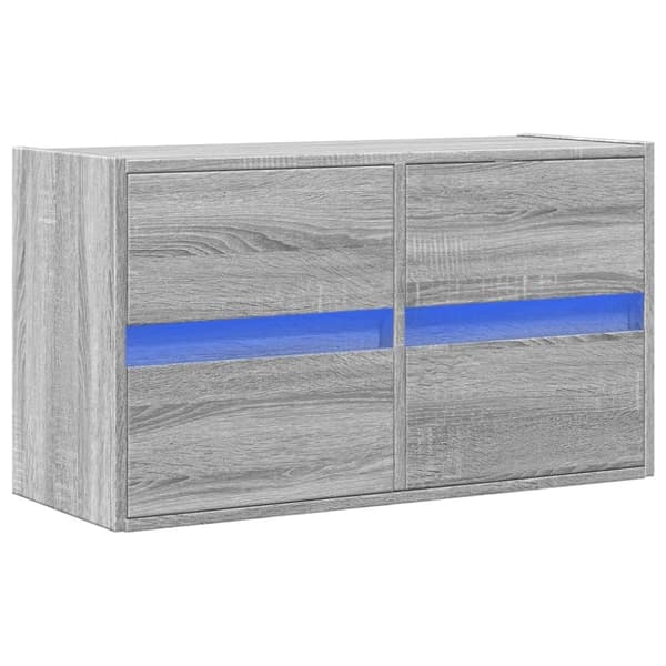 vidaXL Vegghengt TV-benk med LED grå sonoma 80x31x45 cm