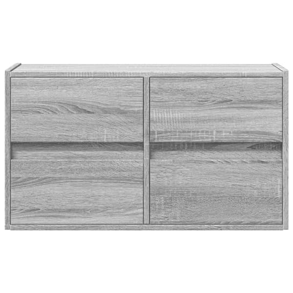 vidaXL Vegghengt TV-benk med LED grå sonoma 80x31x45 cm