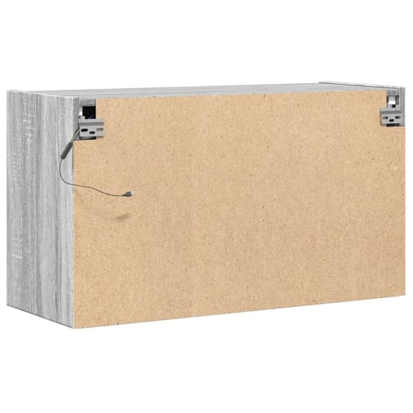 vidaXL Vegghengt TV-benk med LED grå sonoma 80x31x45 cm