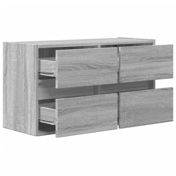 vidaXL Vegghengt TV-benk med LED grå sonoma 80x31x45 cm