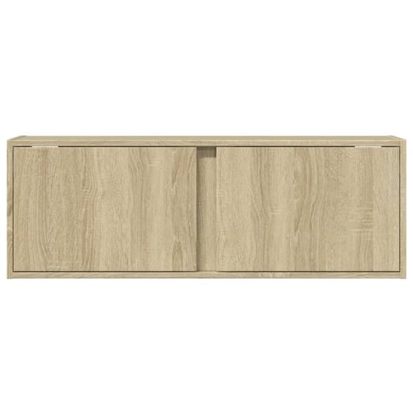 vidaXL Väggmonterad tv-bänk LED sonoma-ek 100x31x35 cm