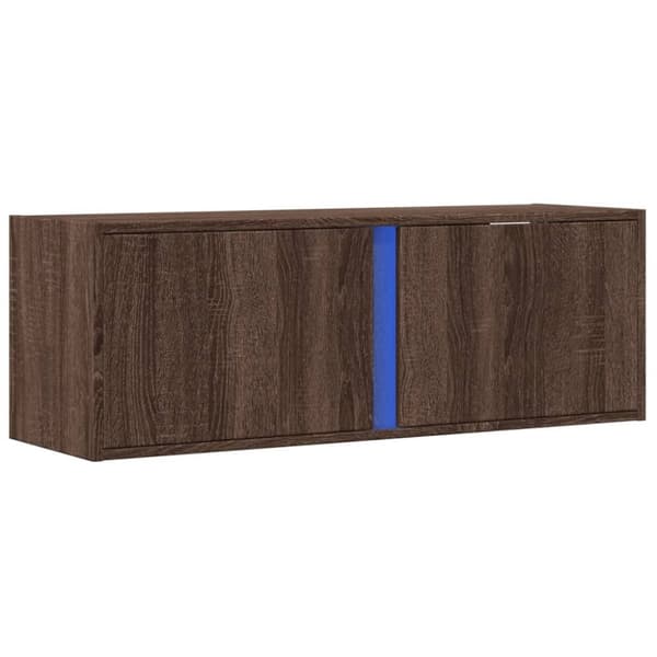 vidaXL TV Veggskap med LED brun eik 100x31x35 cm