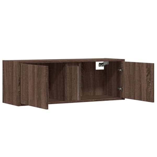 vidaXL TV Veggskap med LED brun eik 100x31x35 cm