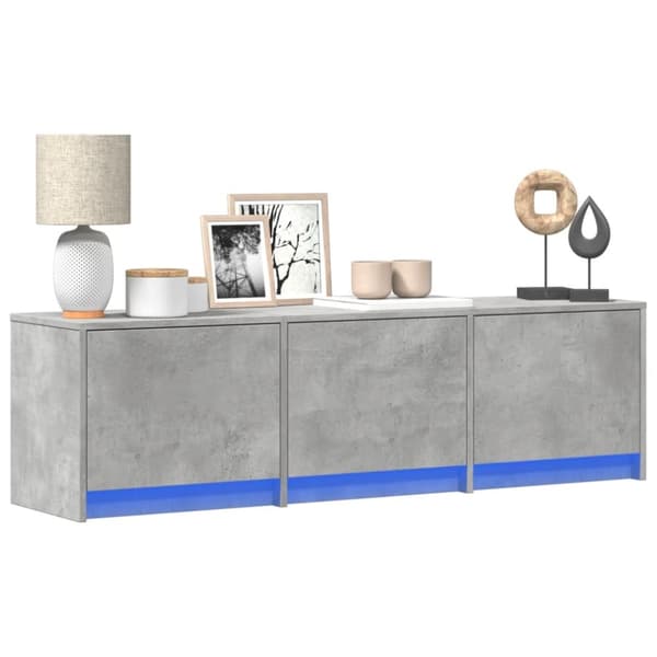 vidaXL tv-bord med LED-lys 140x34x40 cm konstrueret træ betongrå